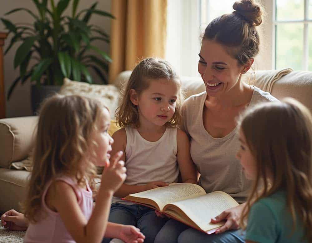 Eine Frau erzählt ihren Kindern eine Geschichte (NF)