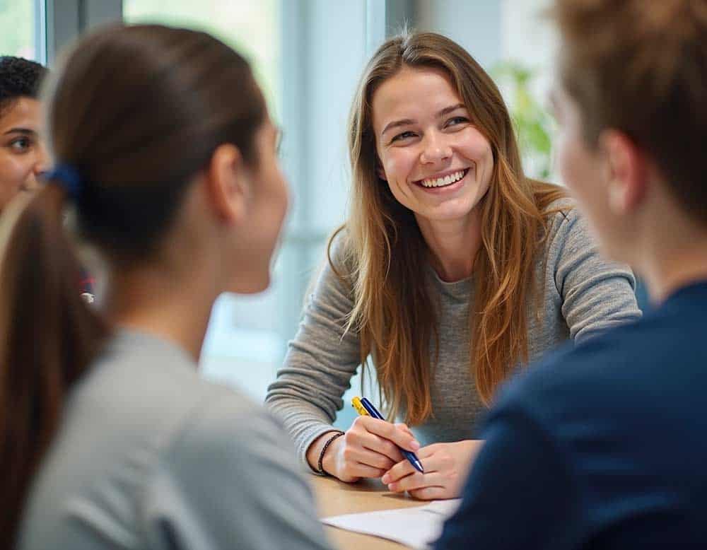 Sozialarbeiter bei der Arbeit mit Jugendlichen (HF)