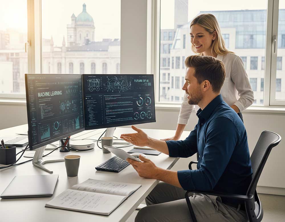 Machine Learning Engineer bei der Arbeit