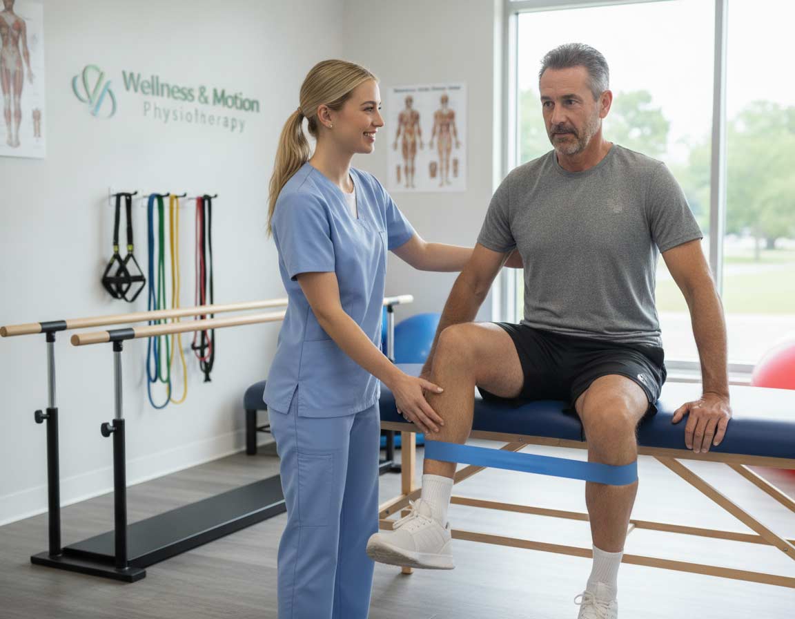 Physiotherapeutin bei der Arbeit Physiotherapeutin bei der Arbeit